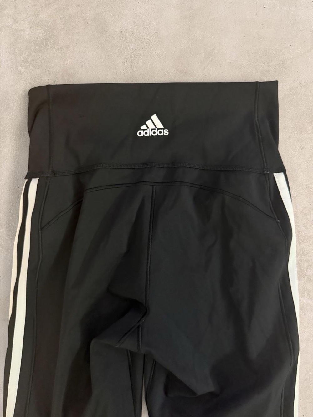 Adidas Black 3 Stripe High Rise Leggings Size Small